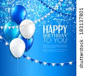 vector birthday card with... | Shutterstock .eps vector #183137801
