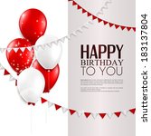 vector birthday card with... | Shutterstock .eps vector #183137804