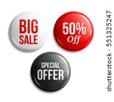 set of glossy sale buttons or... | Shutterstock .eps vector #551325247