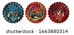 vector set of three bottle caps ... | Shutterstock .eps vector #1663880314