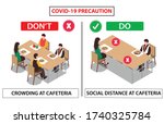 social distance at cafeteria... | Shutterstock .eps vector #1740325784