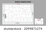 north dakota map. political map ... | Shutterstock .eps vector #2099871274