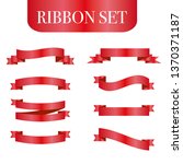 red ribbons set. vector design... | Shutterstock .eps vector #1370371187