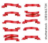 red ribbons set. vector design... | Shutterstock .eps vector #1381461734
