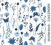 Stylish Monotone Blue Botanical ...