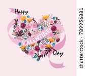 happy valentines day cards with ... | Shutterstock .eps vector #789956881