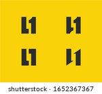 Letter L and Number 1 with different of combination in logo design - vector