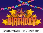 happy birthday title with... | Shutterstock .eps vector #1122205484