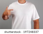 White t-shirt with blank front on man ready for logo or message