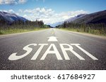 Start line on the highway concept for business planning, strategy and challenge or career path, opportunity and change