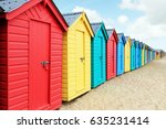 Beach Huts Or Colorful Bathing...