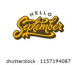 hello september typography on a ... | Shutterstock .eps vector #1157194087
