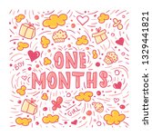 one months   vector typography. ... | Shutterstock .eps vector #1329441821