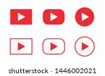 red play icon set. multimedia... | Shutterstock .eps vector #1446002021