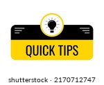 quick tips with light bulb... | Shutterstock .eps vector #2170712747