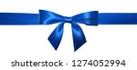 realistic blue bow with... | Shutterstock .eps vector #1274052994