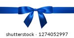 realistic blue bow with... | Shutterstock .eps vector #1274052997