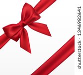 realistic red bow. element for... | Shutterstock . vector #1346982641