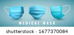 realistic medical face mask.... | Shutterstock .eps vector #1677370084