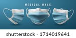 realistic medical face mask.... | Shutterstock .eps vector #1714019641