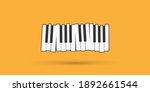 piano keys over black flat... | Shutterstock .eps vector #1892661544
