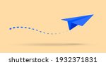 paper plane with dushed line... | Shutterstock .eps vector #1932371831