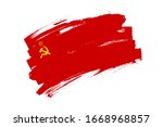flag of union of soviet... | Shutterstock .eps vector #1668968857