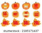 set of autumn stickers with...