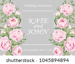 wedding cards floral design.... | Shutterstock .eps vector #1045894894
