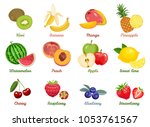 set of named vector flat icons... | Shutterstock .eps vector #1053761567