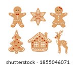 Gingerbread Cookies Set. Vector ...