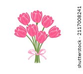 Pink Tulips Vector Illustration....