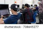 Small photo of KUALA LUMPUR,MALAYSIA-SEPTEMBER 6,2017 : Unidentified students doing designing using AUTOCAD in the Design Lab