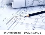 Small photo of Photo of several drawings for the project engineer jobs
