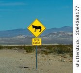 Donkey Crossing Warning Sign...