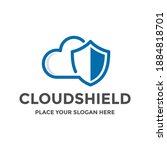 cloud shield vector logo... | Shutterstock .eps vector #1884818701