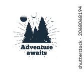 adventure awaits   hand drawn... | Shutterstock .eps vector #2068068194