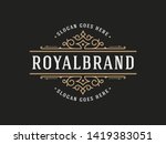 luxury logo template flourishes ... | Shutterstock .eps vector #1419383051