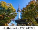 Seoul Tower And Colorful Leaves ...