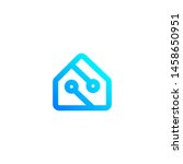 vector tech home logo. letter n ... | Shutterstock .eps vector #1458650951