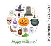 happy halloween holiday... | Shutterstock .eps vector #482571367