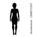 girl in dress silhouette | Shutterstock .eps vector #1308571537