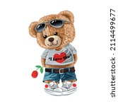 cute teddy valentine's day... | Shutterstock .eps vector #2114499677