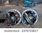 Small photo of service car differential repair,car gearbox,new vs old differential,truck differential.