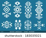 Native American - Azted vector pattern on blueboard