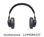 Wireless Over-Ear Headphones, Black leather isolated on white background with clipping path