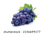 Dark blue grape isolated on white background.