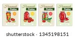 pickles poster set with four... | Shutterstock .eps vector #1345198151