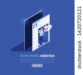 social network addiction... | Shutterstock .eps vector #1620720121