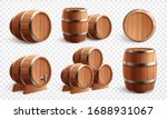 Wooden Barrels Realistic Set Of ...